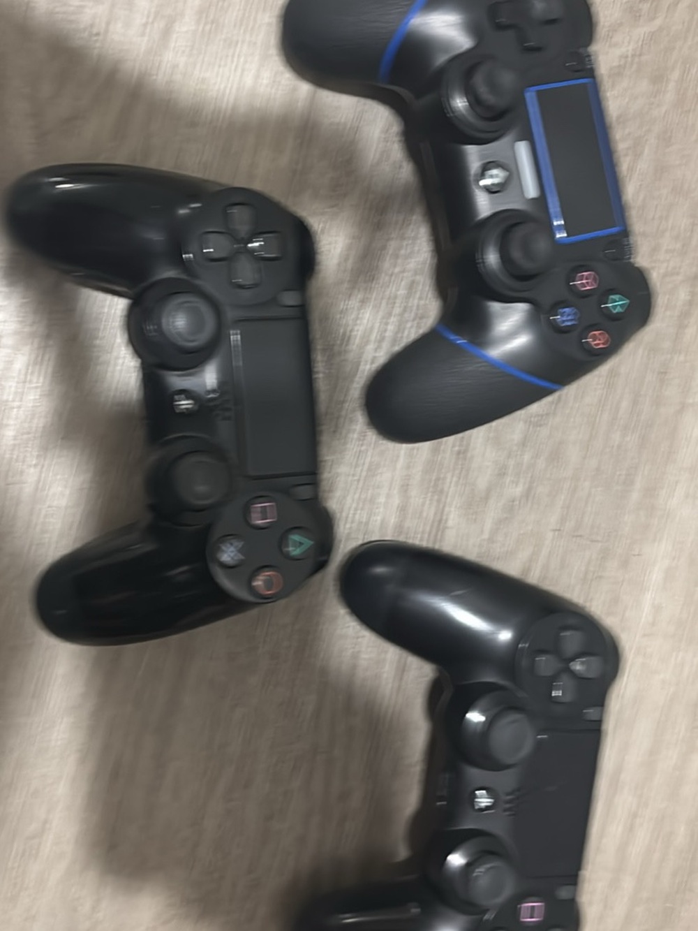 Sony Black Wireless DualShock-Style Controllers with Blue Accents - 3 Pack
